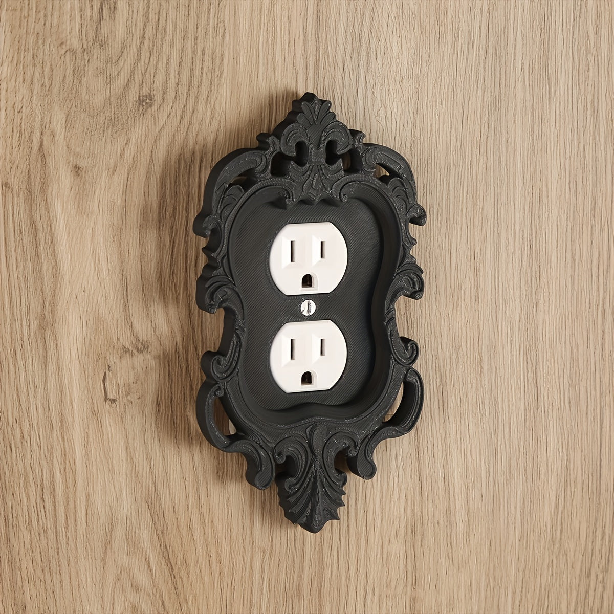 1pc Gothic Home Decoration Elegant Black Wall Plate Covers: Durable, Screw-in, No Power Required - Perfect for Light & Toggle Switches