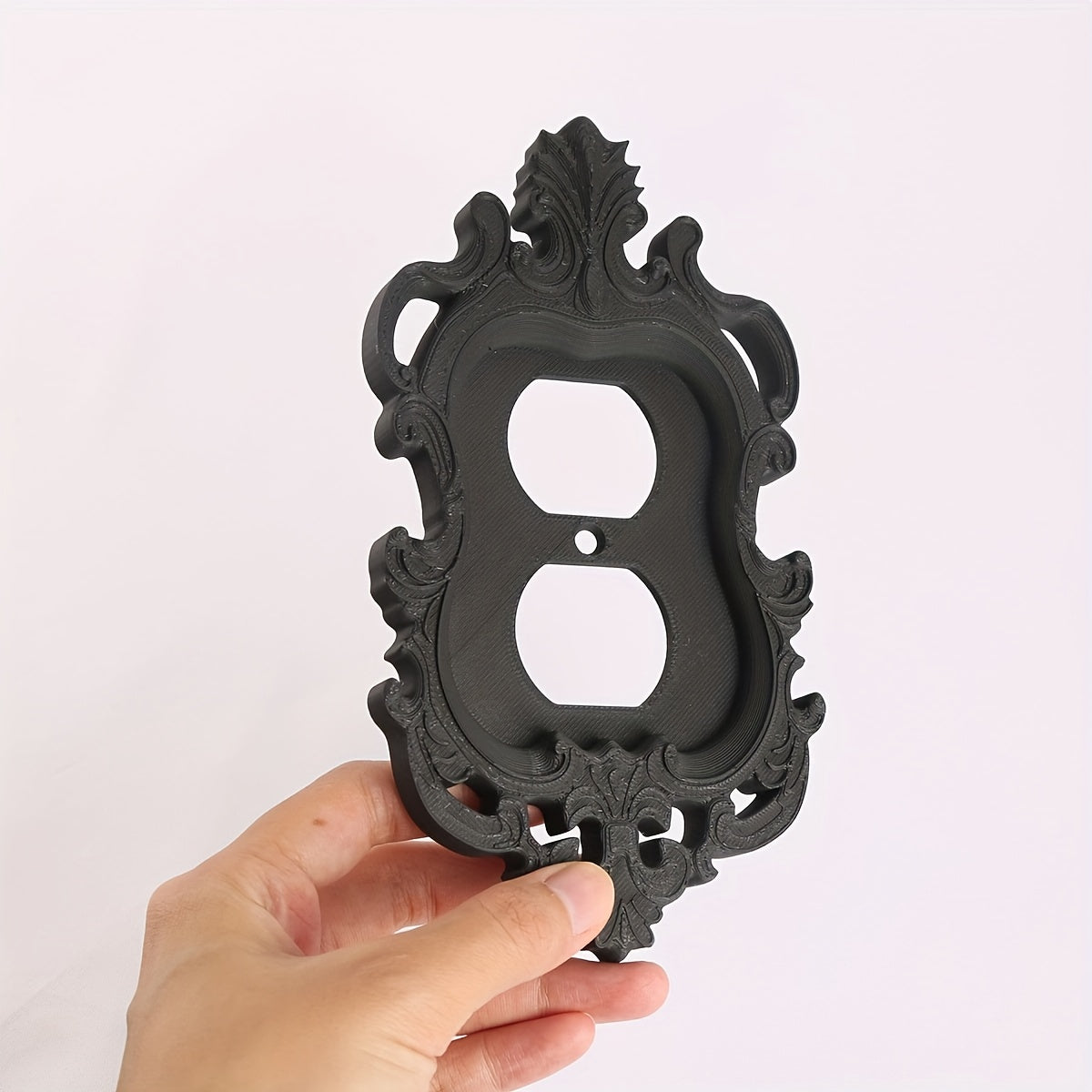 1pc Gothic Home Decoration Elegant Black Wall Plate Covers: Durable, Screw-in, No Power Required - Perfect for Light & Toggle Switches