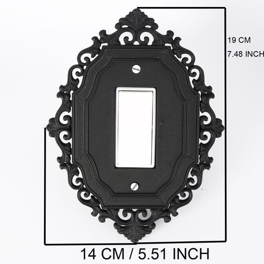 Gothic Victorian style light switch cover wall decoration, black design, single switch (C)