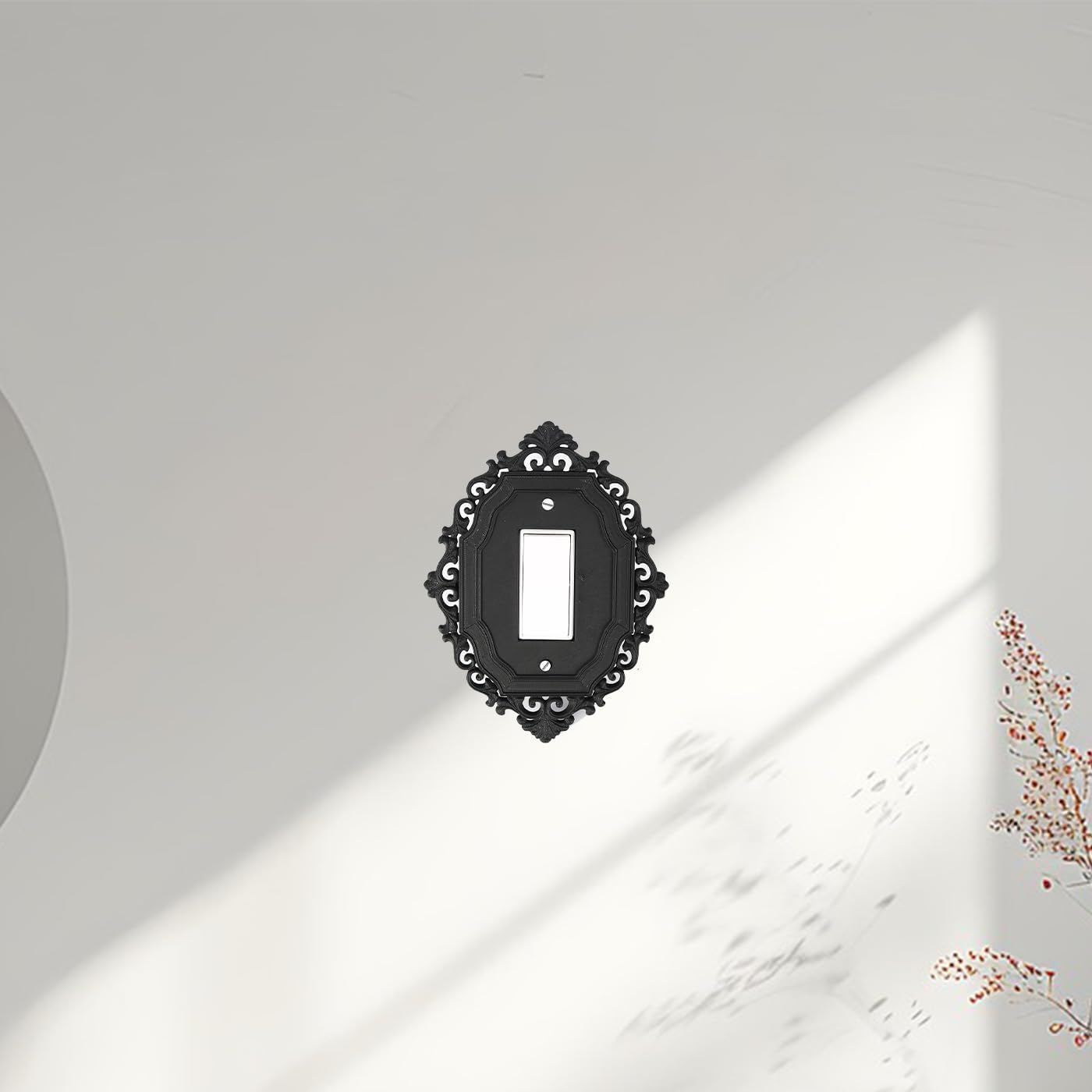 Gothic Victorian style light switch cover wall decoration, black design, single switch (C)