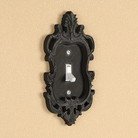 1pc Gothic Home Decoration Elegant Black Wall Plate Covers: Durable, Screw-in, No Power Required - Perfect for Light & Toggle Switches