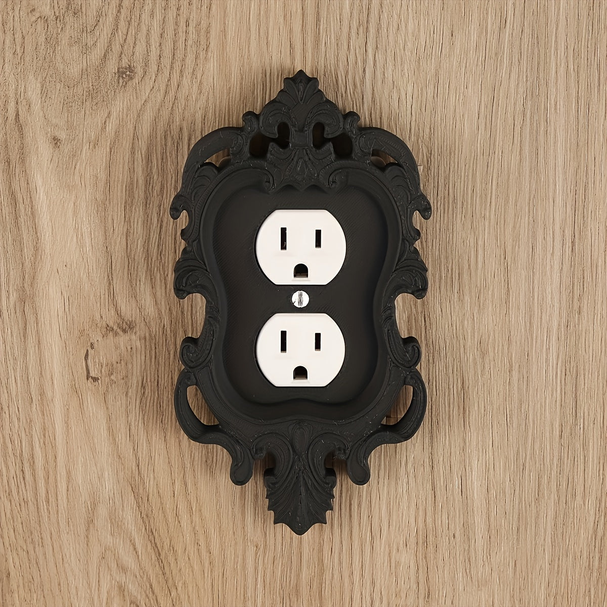 1pc Gothic Home Decoration Elegant Black Wall Plate Covers: Durable, Screw-in, No Power Required - Perfect for Light & Toggle Switches