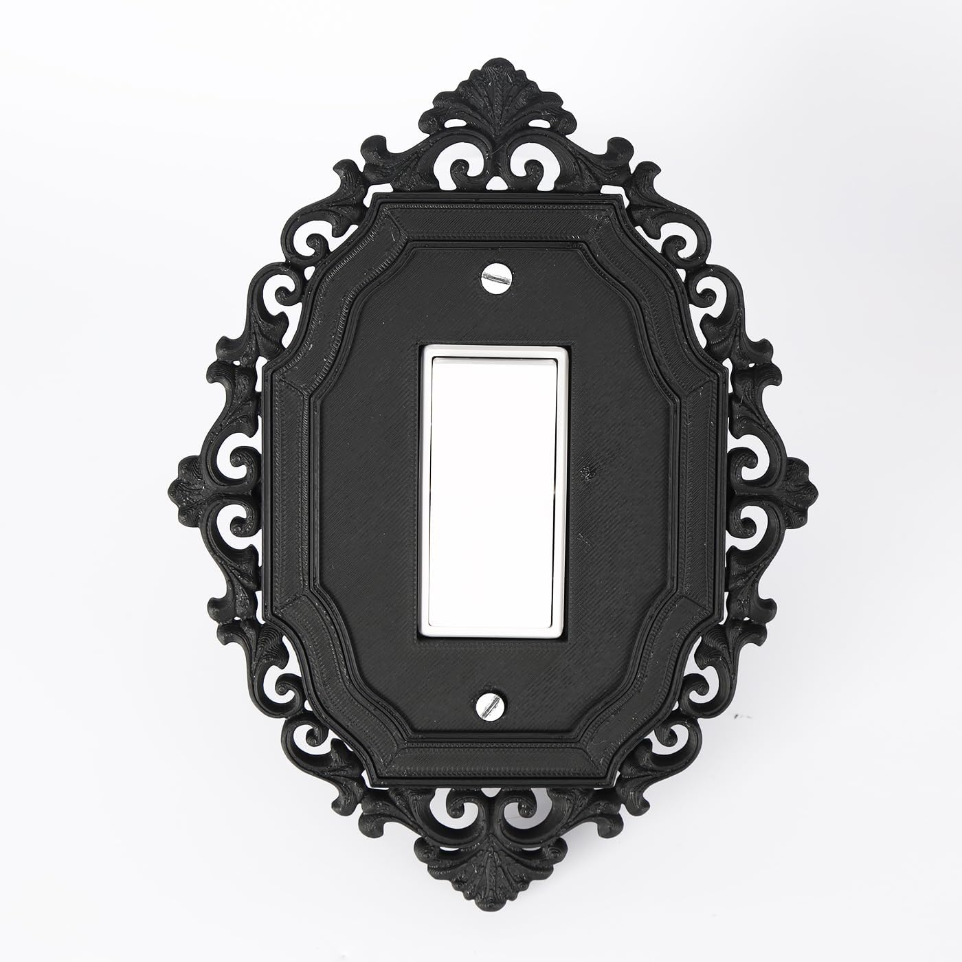 Gothic Victorian style light switch cover wall decoration, black design, single switch (C)
