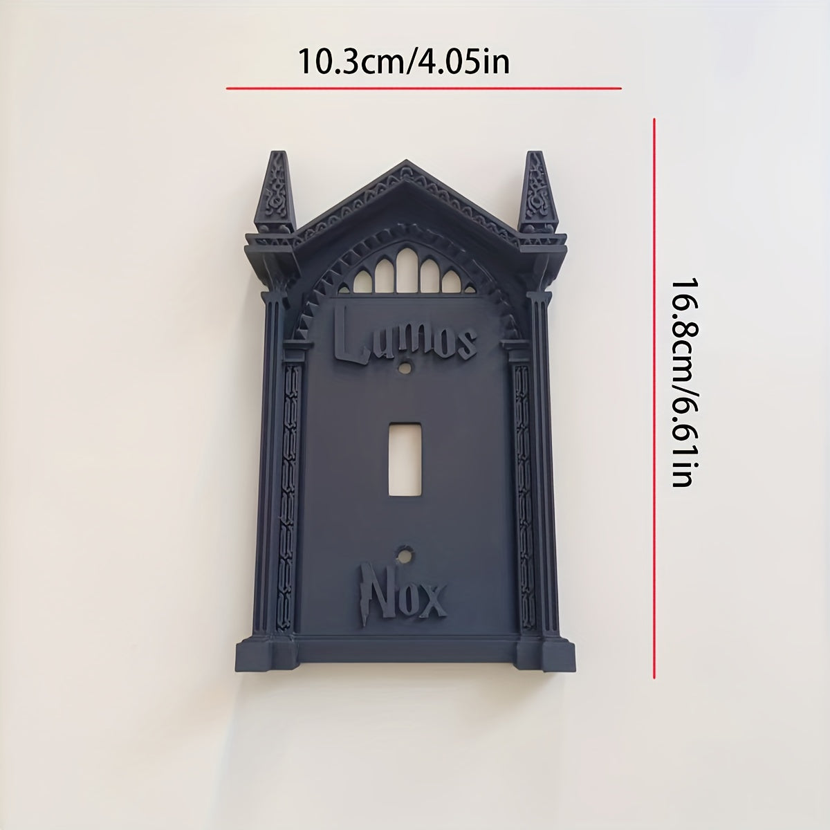 3D Printed Halloween Switch Plate Cover - Gothic Arch Design with "Caligari's NOX" Text