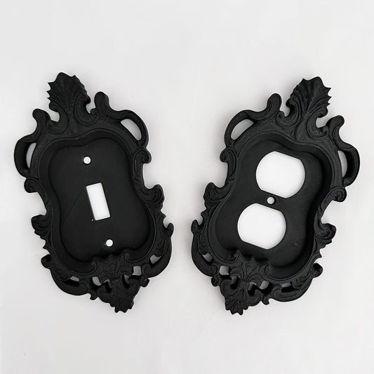 1pc Gothic Home Decoration Elegant Black Wall Plate Covers: Durable, Screw-in, No Power Required - Perfect for Light & Toggle Switches