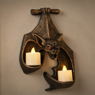 Gothic Upside Down Bat Wall Candlestick Vintage Dark Resin Wall Decor Candle Holder Ornament
