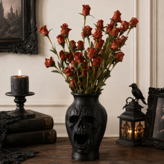 1pc Skull Embossed Vase Halloween Dark Style Flower Vase Home Desktop Decor Ornament