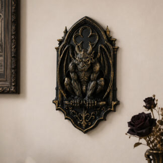 1pc Gothic Gargoyle Relief Wall Plaque Vintage Weathered Demon Monster Wall Hanging