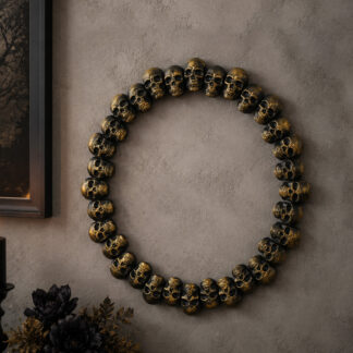 1pc Vintage Skull Wreath Wall Ornament Halloween Dark Style Door Hanging Wall Decor