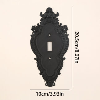 Vintage Baroque Carved Switch Plate Cover European Embossed Wall Switch Decor Frame Home Wall Ornament