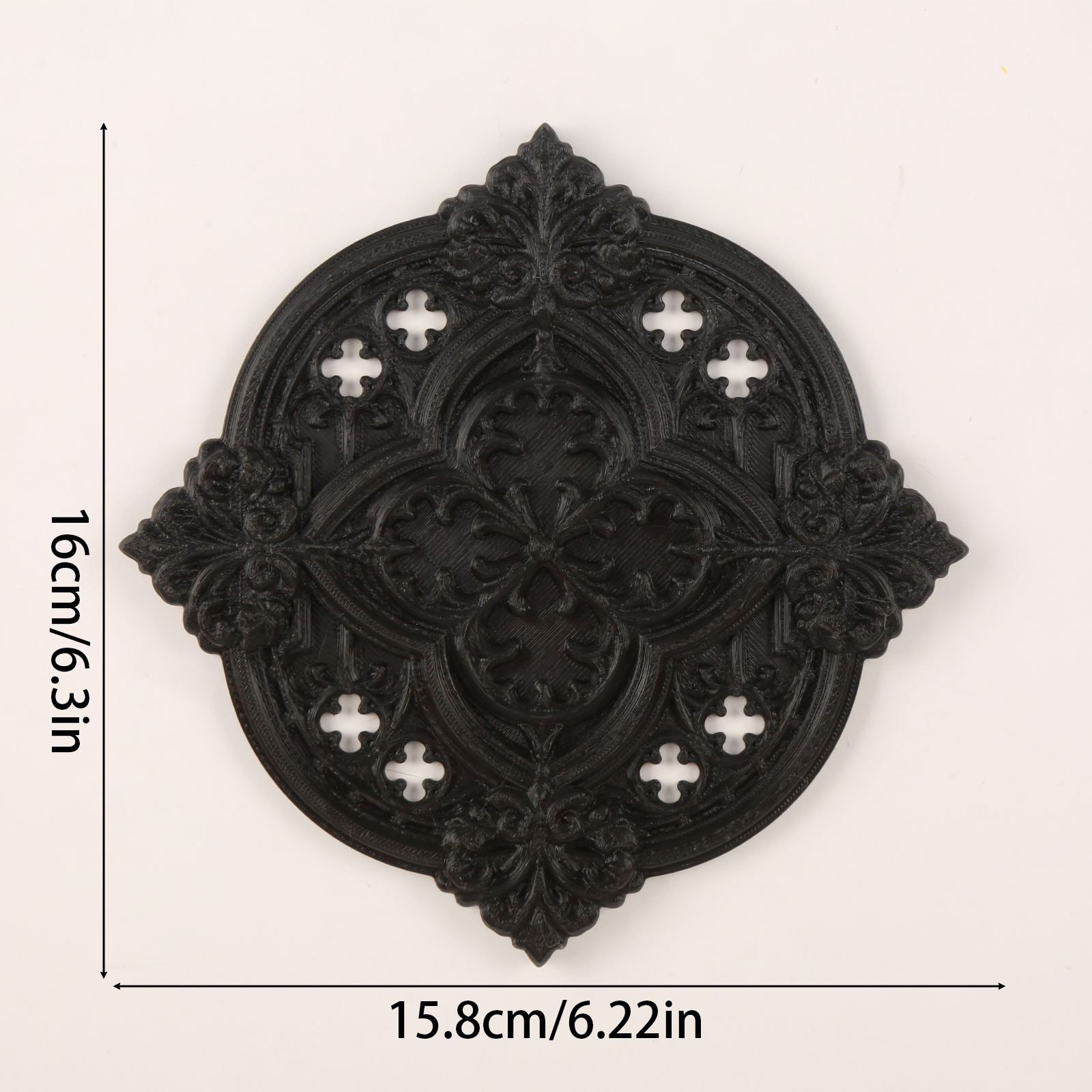1pc Gothic Retro Hollow Carved Wall Ornament Vintage Black Gold Wall Hanging Decor for Living Room Entryway - Image 2