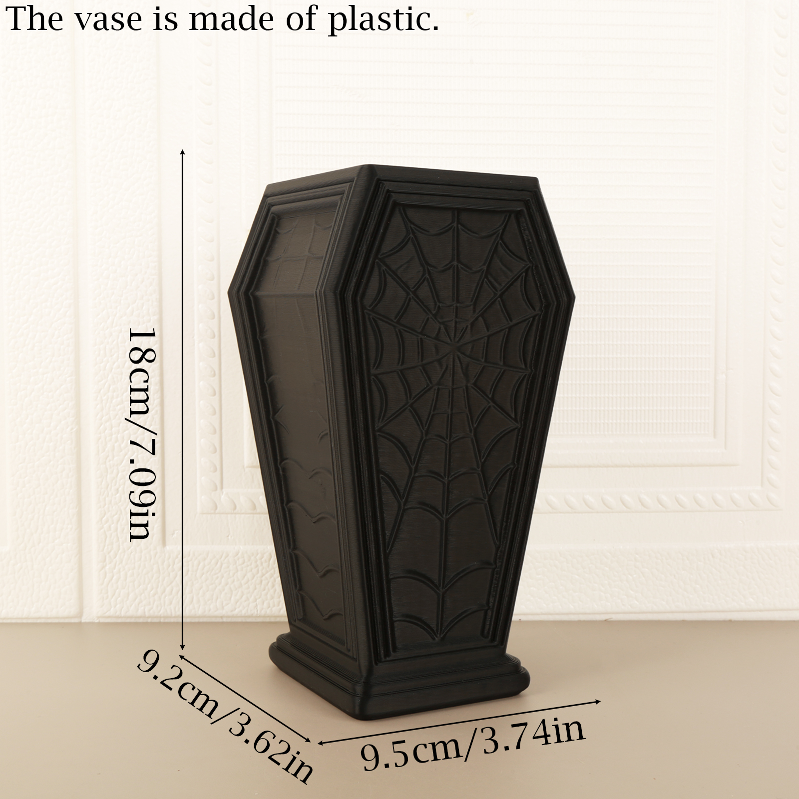 1pc Coffin‑Shaped Spider Web Vase Halloween Dark Style Dried Flower Home Desktop Decor Ornament - Image 2