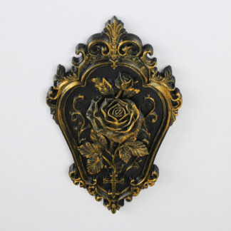 1pc Vintage Gilded Rose Relief Wall Plaque Gothic Cross Wall Hanging European Home Wall Decor