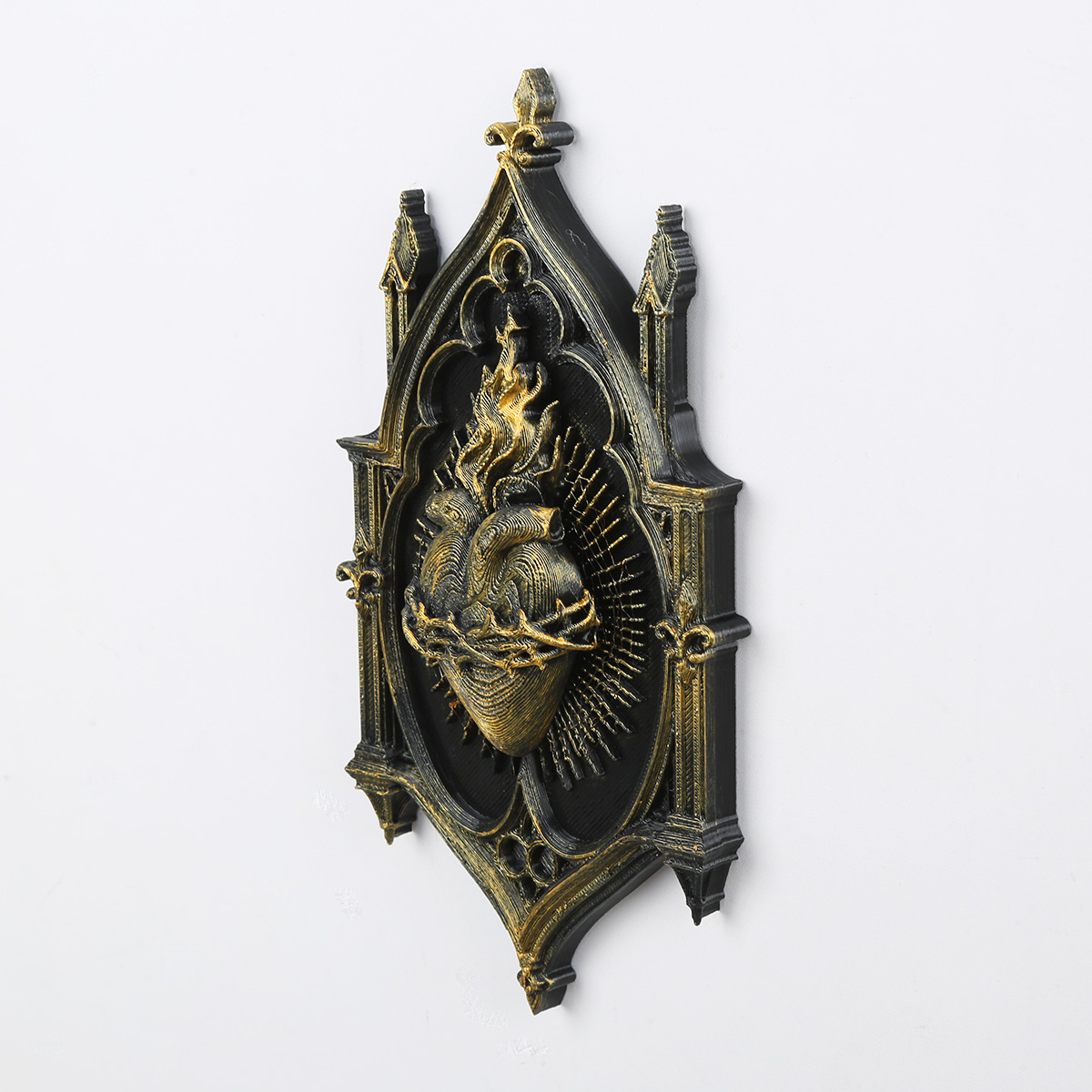 Gothic Church Thorns Sacred Heart Relief Wall Hanging - Image 3