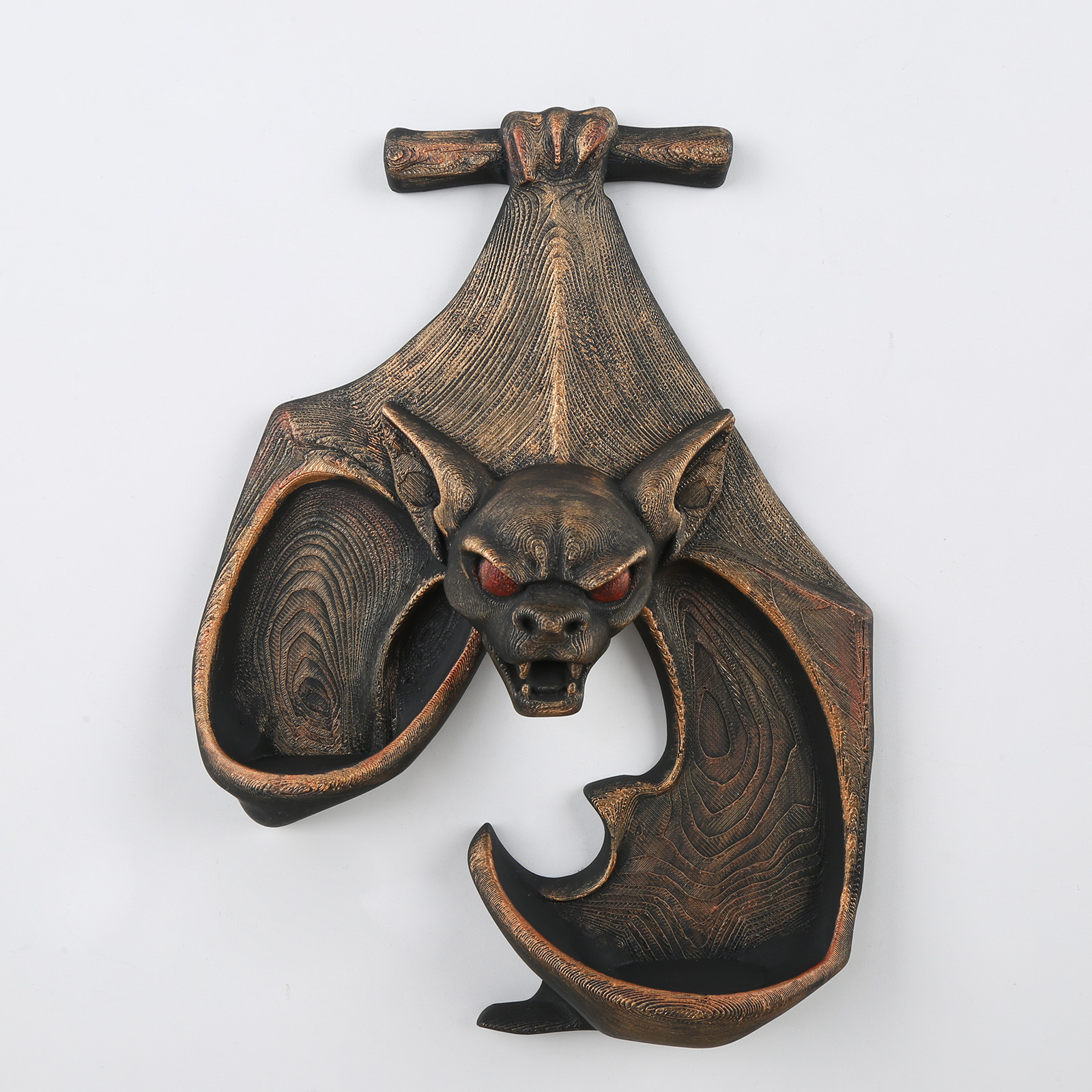 Gothic Upside Down Bat Wall Candlestick Vintage Dark Resin Wall Decor Candle Holder Ornament - Image 2