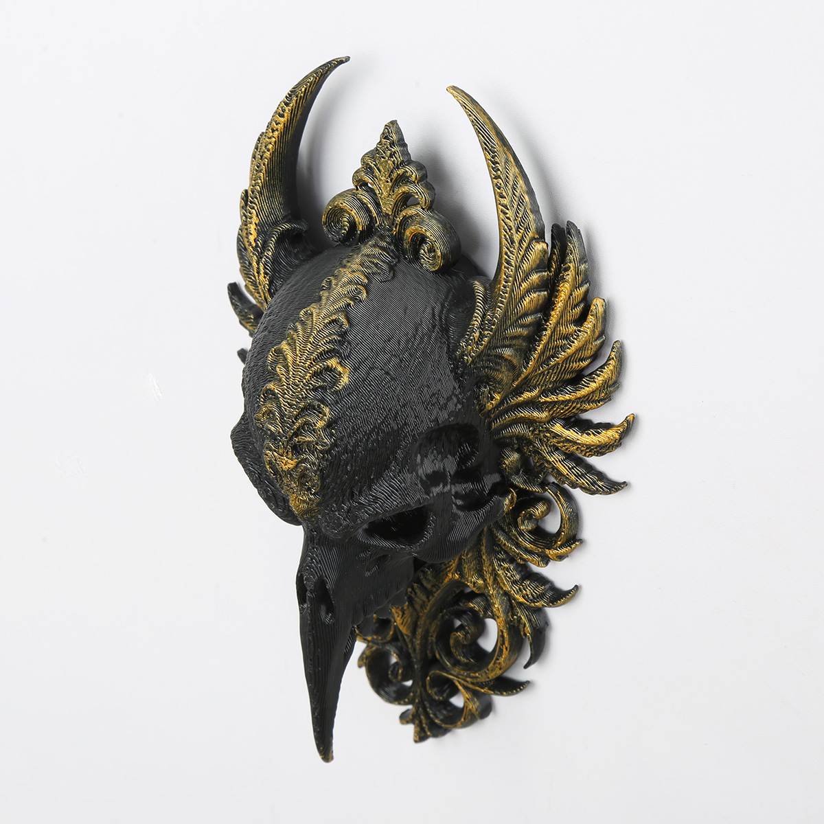 Dark - style Raven Skull Relief Wall Decoration, Halloween Baroque Pattern Wall Decorative Ornament - Image 2