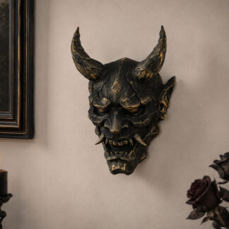 Japanese Hannya Mask Wall Decor Vintage Demon Face Wall Hanging Ornament For Halloween