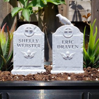 Eric Draven and Shelly Webster Headstone Garden Markers • Gothic Home Garden Decor • 3D Printed