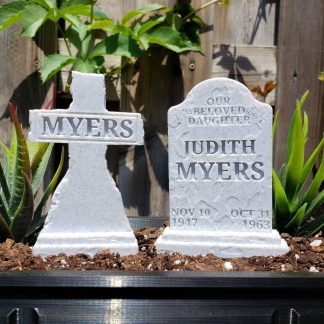 Judith and Michael Myers Headstone Garden Markers • Gothic Home Garden Decor • 3D Printed