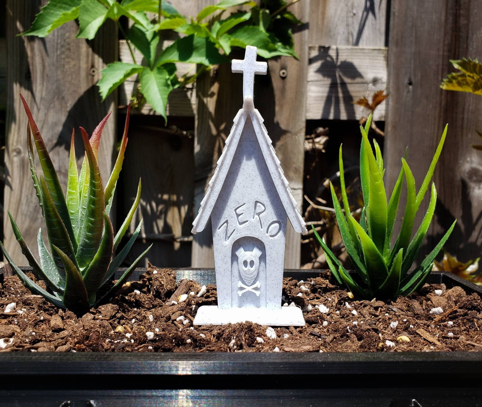 Ghost Dog Headstone Garden Marker • Gothic Home Garden Decor • 3D Printed
