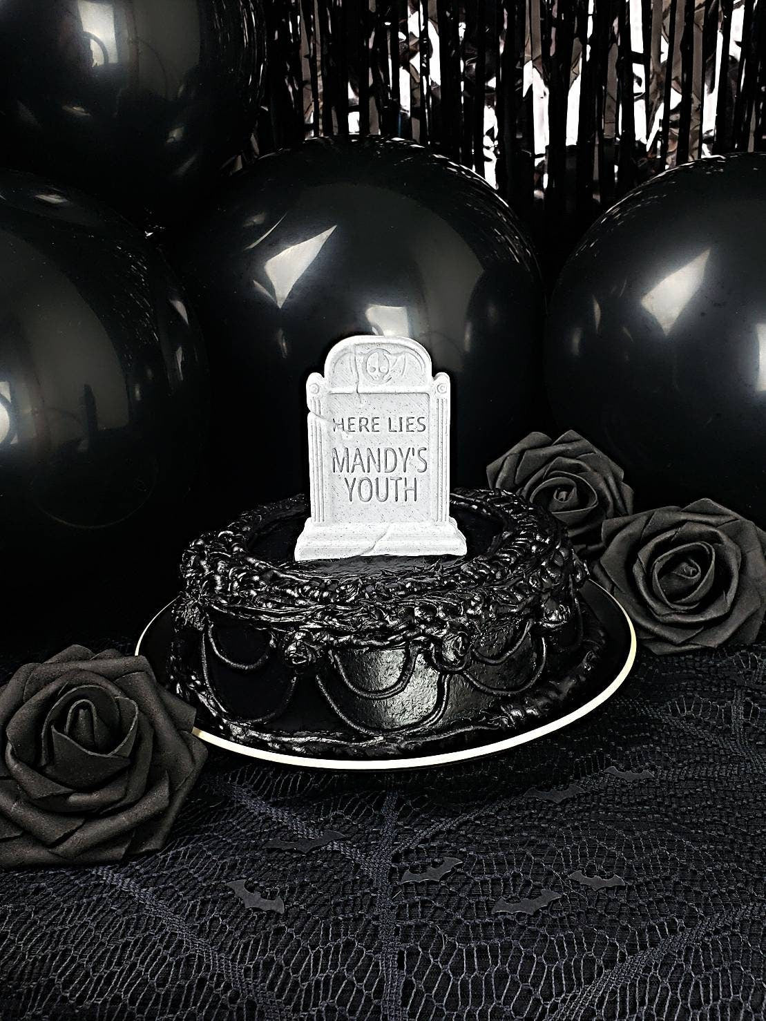 Here Lies *CUSTOM NAME* Youth Tombstone Cake Topper / Garden Marker • 3D Printed
