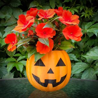 Pumpkin Jack-O-Lantern Planter • Gothic Home Garden Decor • 3D Printed