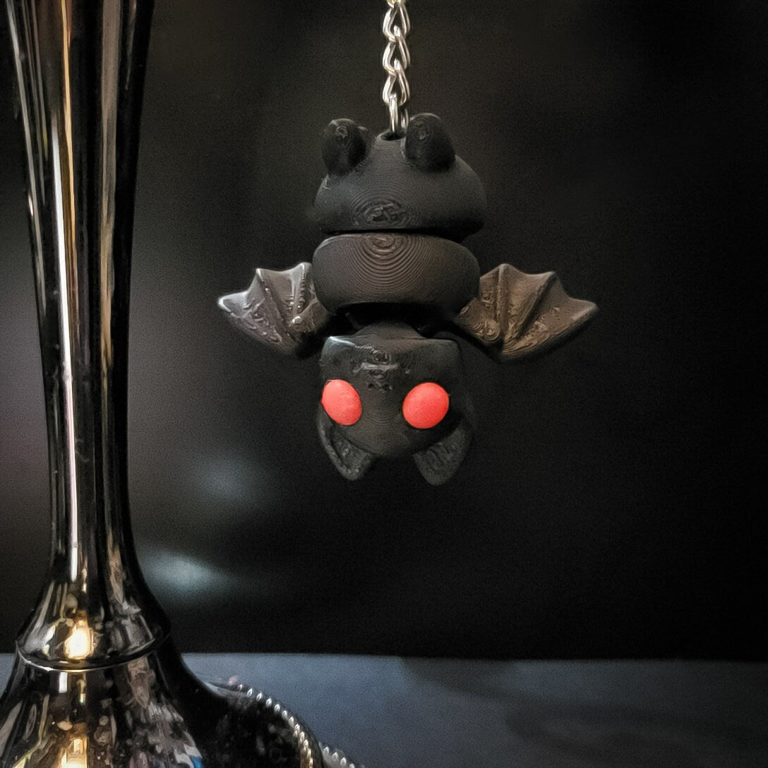 Bat Buddy Fidget Keychain • Gothic Home Decor • 3D Printed