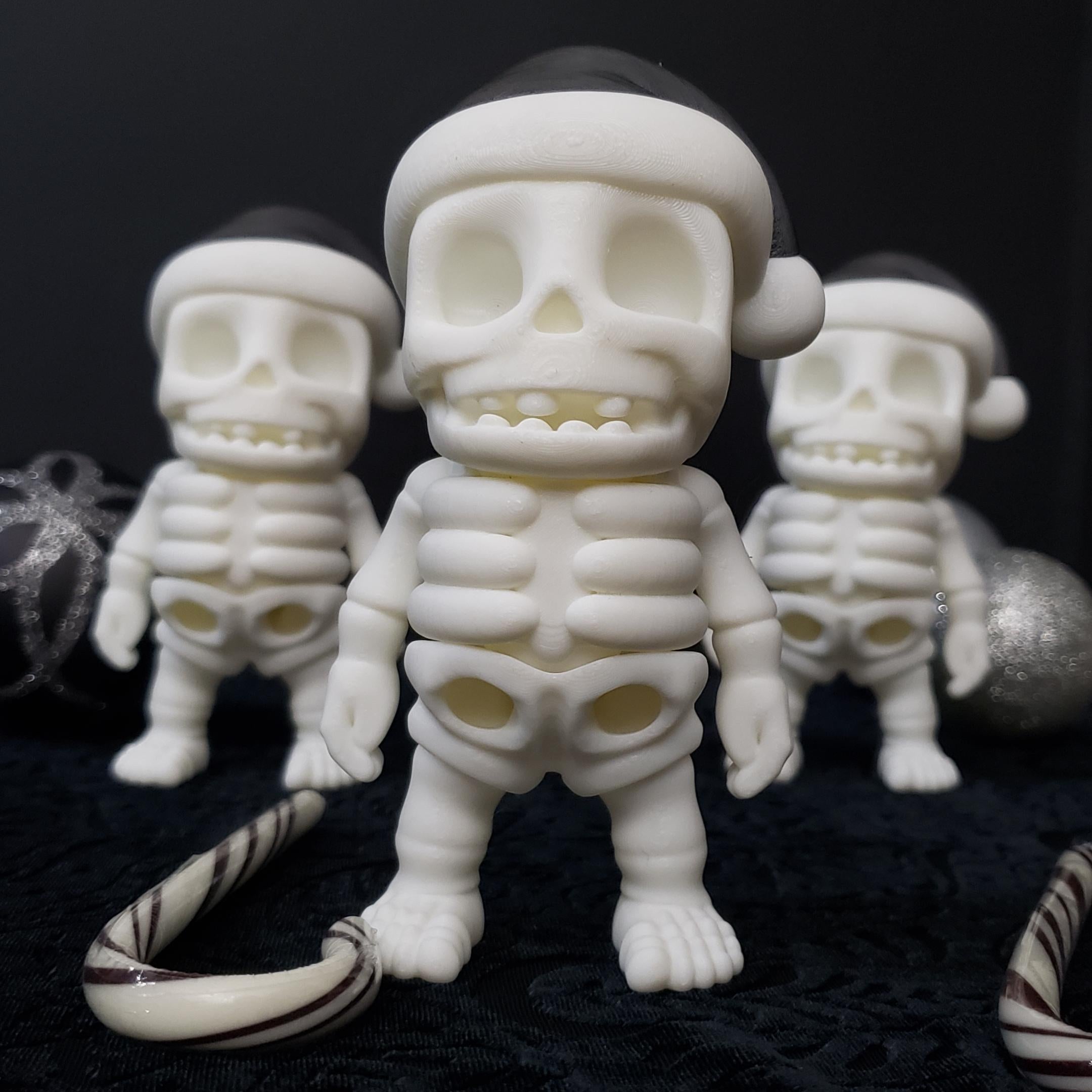Santa Skelly Fidget Toy • Gothic Holiday Decor • 3D Printed