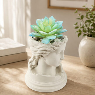 1pc Vintage European Goddess Head Resin Planter White Sculpture Bust Succulent Plant Desktop Decor Flower Pot