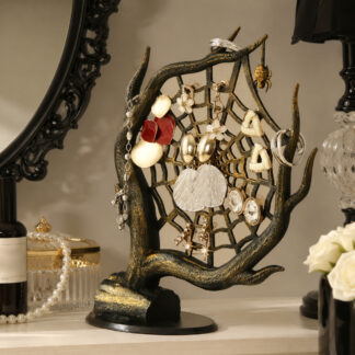 1pc Vintage Branch Spider Web Jewelry Display Stand Earrings Necklaces Rings Storage Holder Desktop Decor Ornament