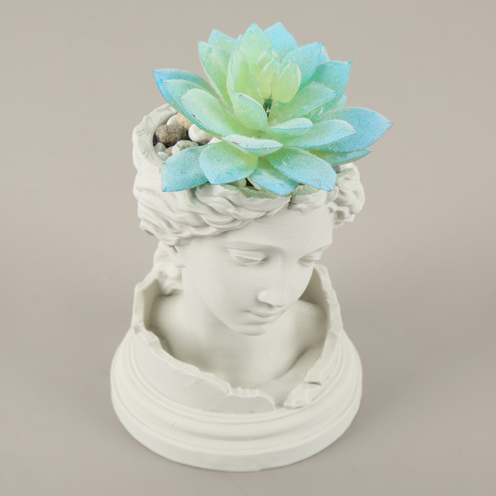 1pc Vintage European Goddess Head Resin Planter White Sculpture Bust Succulent Plant Desktop Decor Flower Pot - Image 2