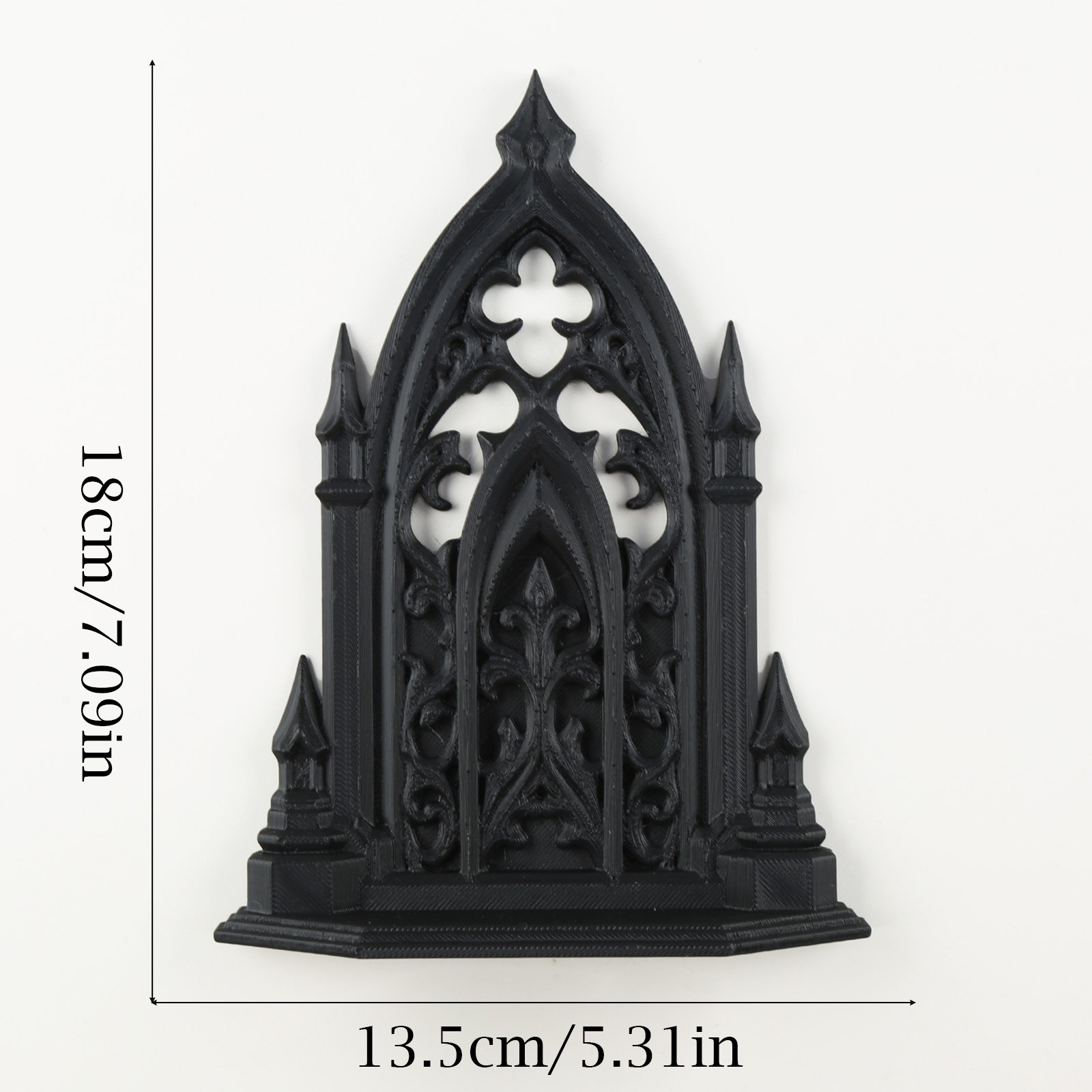1pc Gothic Spire Church Hollow Relief Wall Hanging Black Retro Architectural Wall Decor Display Shelf - Image 3