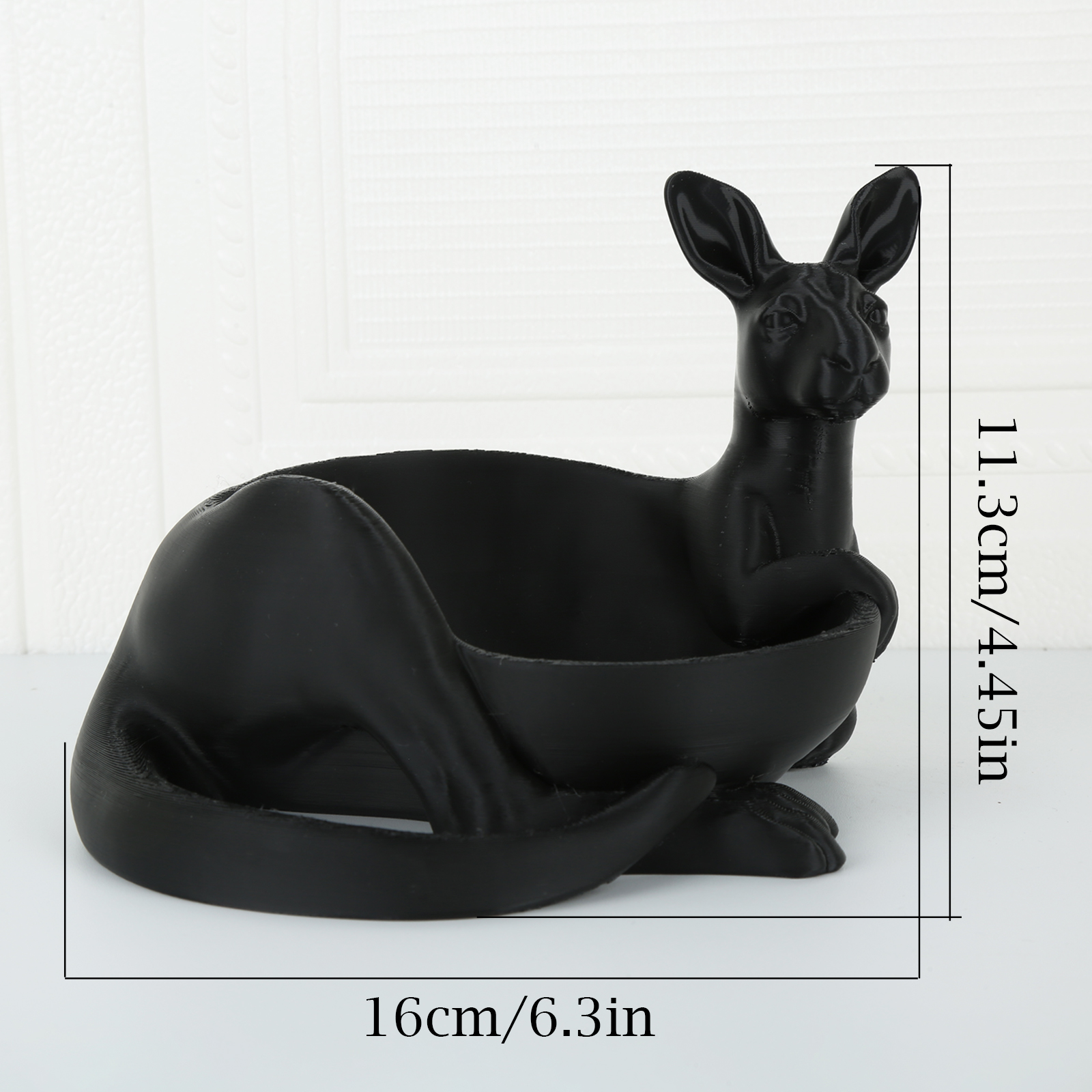 1pc Black Kangaroo Shaped Storage Ornament Entry Table Key Jewelry Tray Home Decor Storage Bowl - Image 3