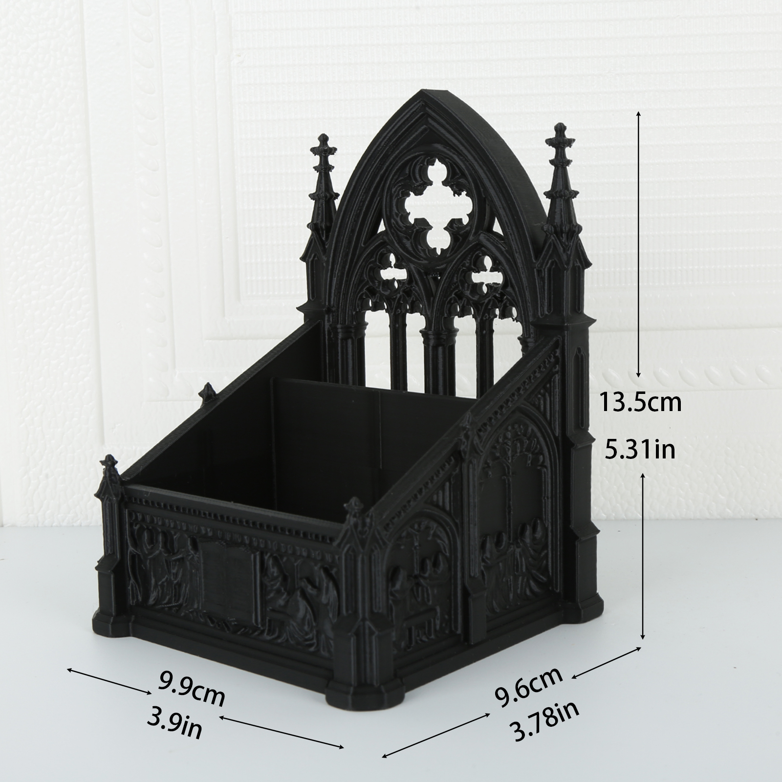1pc Gothic Church Shaped Jewelry Storage Box Dark Retro Architectural Style Dresser Earring Necklace Storage Ornament - Image 3