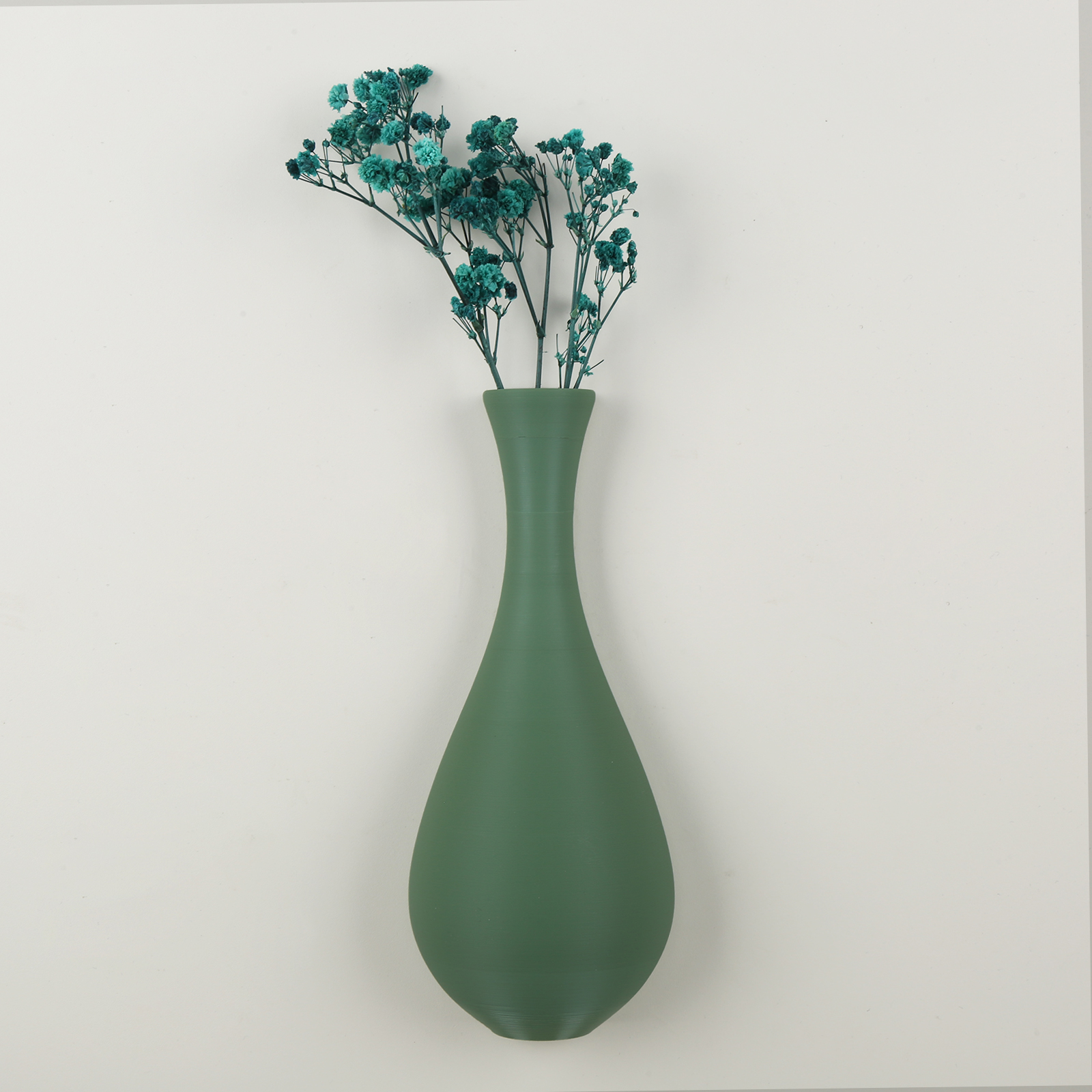 1pc Minimalist Teardrop‑Shaped Wall‑Mounted Vase, Morandi Green Wall Flower Vase, Wall Dried‑Flower Decor For Living Room - Image 3