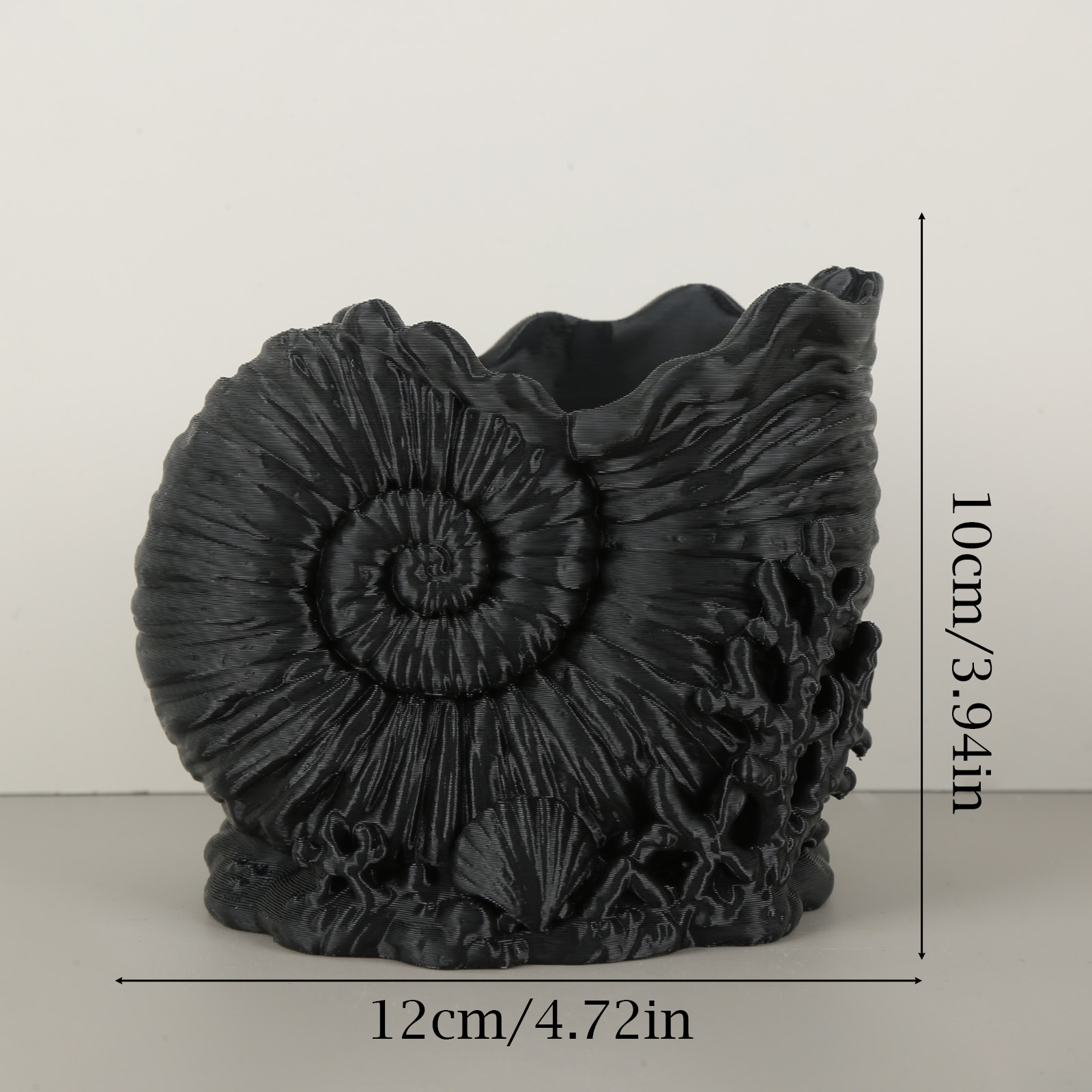 1pc Black Conch‑shaped Pen Holder Ocean‑style Desktop Stationery Storage Container Creative Office Desk Decor Ornament - Image 2