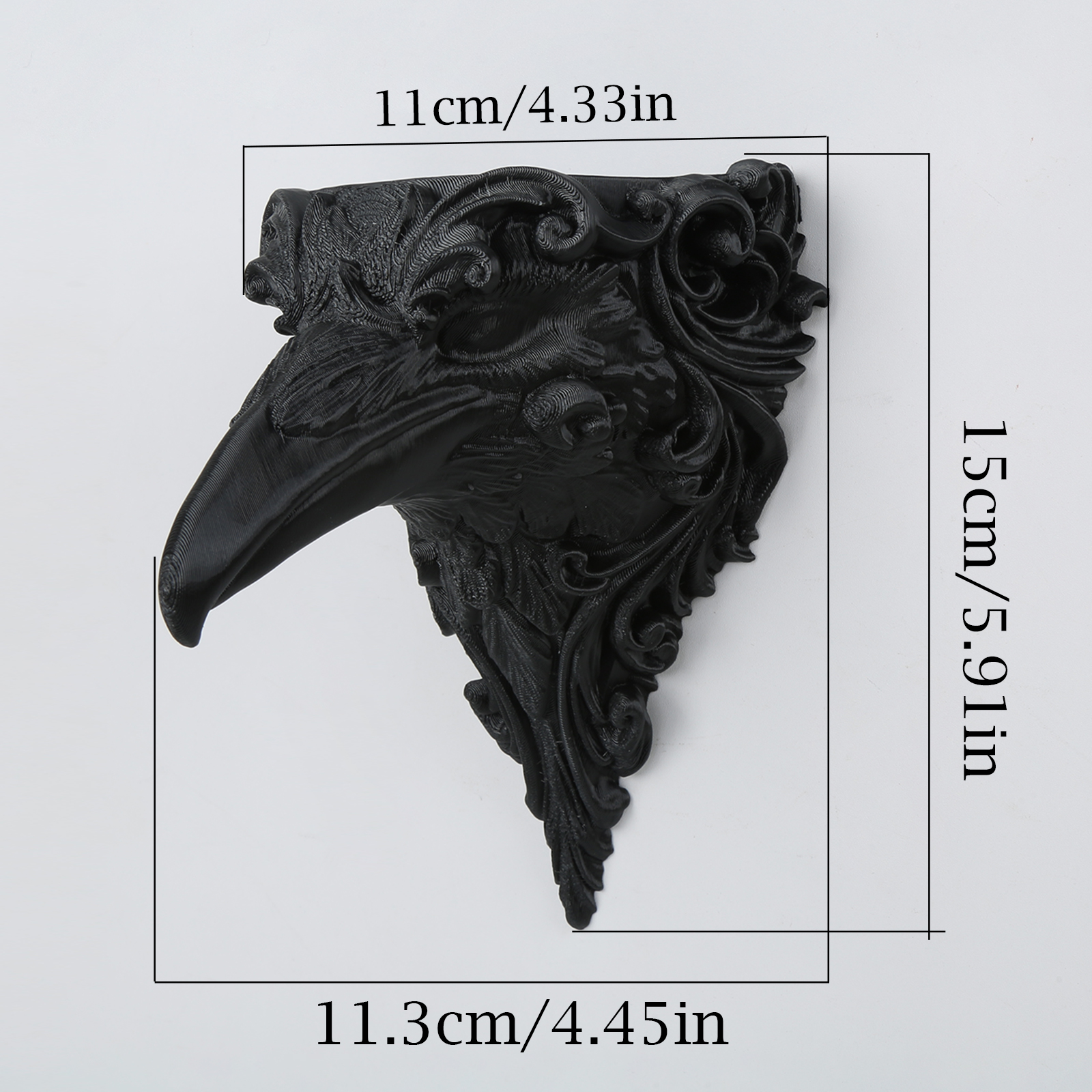 1pc Gothic Crow Wall‑Mounted Flower Pot, Dark Retro Wall Decor, Creative Embossed Crow‑Head Wall Planter - Image 3