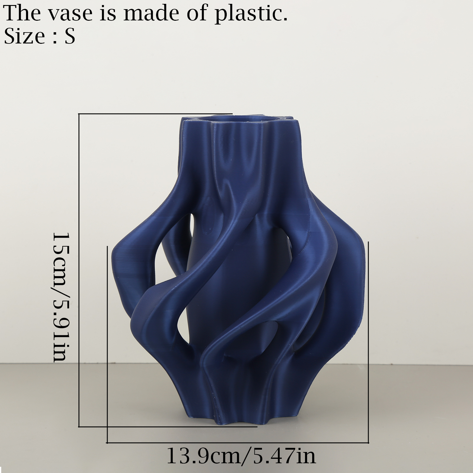 1pc Creative Twisted Hollow Blue Art Vase Modern Home Table Dried Flower Arrangement Decor Ornament - Image 3